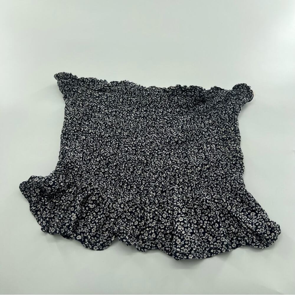 American Eagle Black and White Floral Tube Top Women’s Stretchy Large